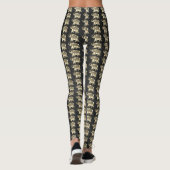 Elegant Gold Paisley Floral Elephants, Black Damas Leggings (Achterkant)