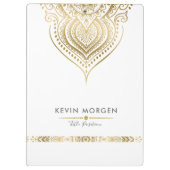 Elegant  Gold Paisley Mandala Klembord (Achterkant)