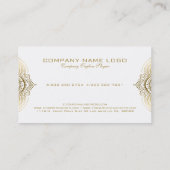 Elegant Gold Paisley Ornament Visitekaartje (Achterkant)