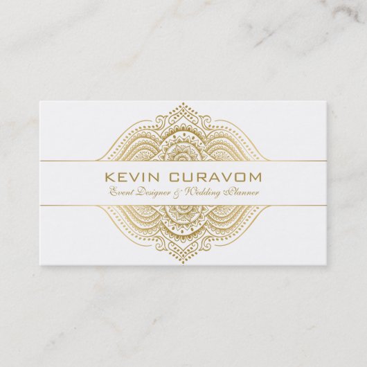 Elegant Gold Paisley Ornament Visitekaartje (Voorkant)