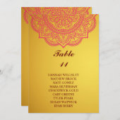 Elegant Gold Paisley Wedding Seding Chart Invitat Kaart (Voorkant / Achterkant)