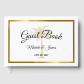 Elegant Gold Palm Tree Modern Tropical Wedding Gastenboek (Voorkant)