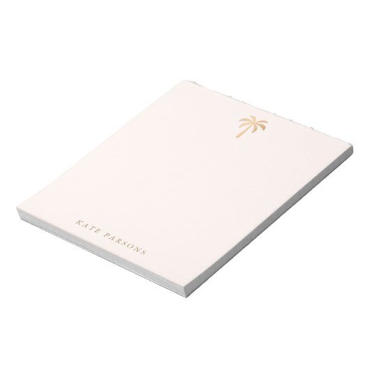 Elegant Gold Palm Tree Note Card Notitieblok (Linkerzijde)