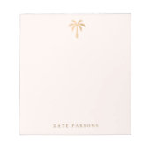 Elegant Gold Palm Tree Note Card Notitieblok (Voorkant)