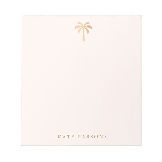 Elegant Gold Palm Tree Note Card Notitieblok (Voorkant)