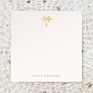 Elegant Gold Palm Tree Note Card Notitiekaartje