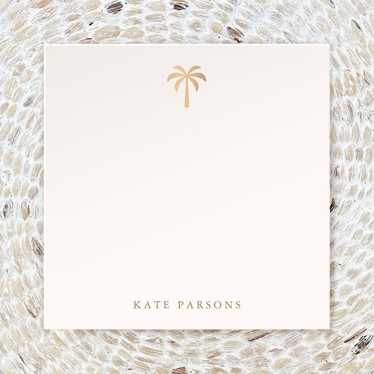 Elegant Gold Palm Tree Note Card Notitiekaartje
