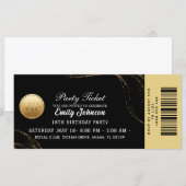 Elegant Gold Party Ticket Invitation (Voorkant / Achterkant)