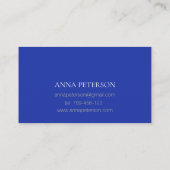 Elegant Gold Passiflora Vine op Royal Blue Visitekaartje (Achterkant)