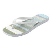 Elegant Gold Pastel Striped Beach Teenslippers (Schuin)