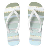 Elegant Gold Pastel Striped Beach Teenslippers (Voetbed)