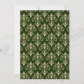 Elegant Gold Pattern in Emerald BG Wedding Kaart (Achterkant)