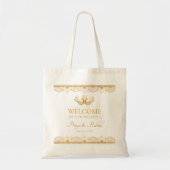 Elegant Gold Pattern Indian Weddenking Welcome Tote Bag (Voorkant)