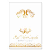 Elegant Gold Pattern Indian Wedding Buffet Label Kaart (Voorkant)