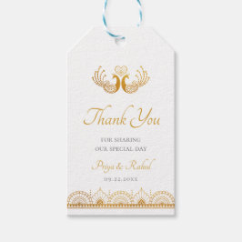 Elegant Gold Pattern Indian Wedding Cadeaulabel