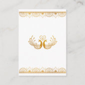 Elegant Gold Pattern Indian Wedding Details Informatiekaartje (Achterkant)