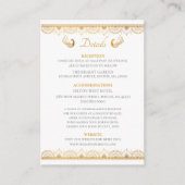 Elegant Gold Pattern Indian Wedding Details Informatiekaartje (Voorkant)