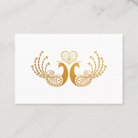 Elegant Gold Pattern Indian Wedding Drink Ticket (Achterkant)