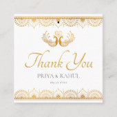 Elegant Gold Pattern Indian Wedding Gift Label (Voorkant)