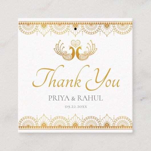Elegant Gold Pattern Indian Wedding Gift Label (Voorkant)