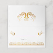Elegant Gold Pattern Indian Wedding Plaatskaartje (Buitenkant ongevouwen)