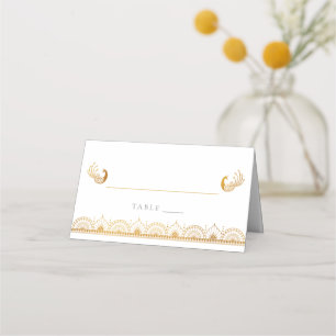 Elegant Gold Pattern Indian Wedding Plaatskaartje