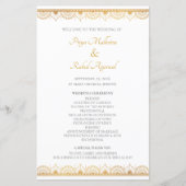Elegant Gold Pattern Indian Wedding Program (Voorkant)