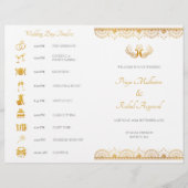Elegant Gold Pattern Indian Wedding Program (Voorkant)