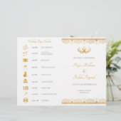 Elegant Gold Pattern Indian Wedding Program (Staand voorkant)