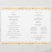 Elegant Gold Pattern Indian Wedding Program (Achterkant)