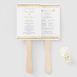 Elegant Gold Pattern Indian Wedding Program Handwaaier