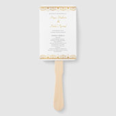Elegant Gold Pattern Indian Wedding Program Handwaaier (Voorkant)