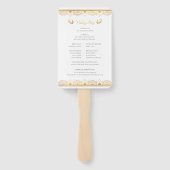 Elegant Gold Pattern Indian Wedding Program Handwaaier (Achterkant)