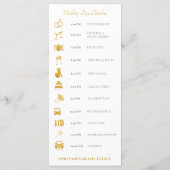 Elegant Gold Pattern Indian Wedding Programmakaart (Achterkant)