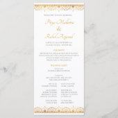Elegant Gold Pattern Indian Wedding Programmakaart (Voorkant)