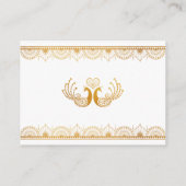 Elegant Gold Pattern Indian Wedding Registry Informatiekaartje (Achterkant)