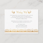 Elegant Gold Pattern Indian Wedding Registry Informatiekaartje (Voorkant)