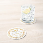 Elegant Gold Pattern Indian Wedding Ronde Kartonnen Onderzetter (Insitu)