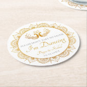 Elegant Gold Pattern Indian Wedding Ronde Kartonnen Onderzetter (Gebogen)