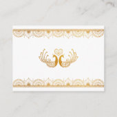 Elegant Gold Pattern Indian Wedding RSVP Informatiekaartje (Achterkant)