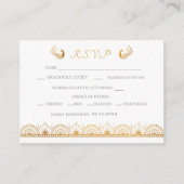 Elegant Gold Pattern Indian Wedding RSVP Informatiekaartje (Voorkant)