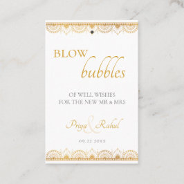 Elegant Gold Pattern Indian Wedding Send-Off Visitekaartje