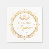 Elegant Gold Pattern Indian Wedding Servet (Voorkant)