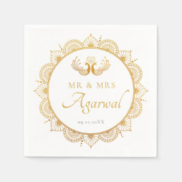Elegant Gold Pattern Indian Wedding Servet