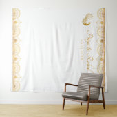 Elegant Gold Pattern Indian Wedding Wandkleed (In Situ (horizontaal))