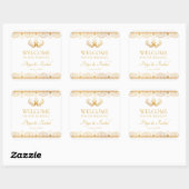 Elegant Gold Pattern Indian Wedding Welcome Bag Vierkante Sticker (Vel)