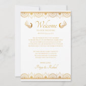 Elegant Gold Pattern Indian Wedding Welcome Note Kaart (Voorkant)