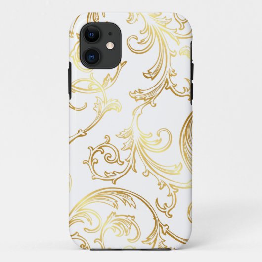 Elegant Gold Pattern iPhone Case (Achterkant)