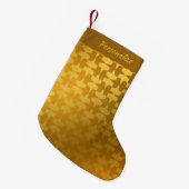 Elegant Gold Pattern kerstavond-feestdag Kleine Kerstsok (Voorkant (Hangend))