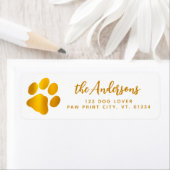 Elegant Gold Paw print, speciaal retouradres Etiket (Insitu)